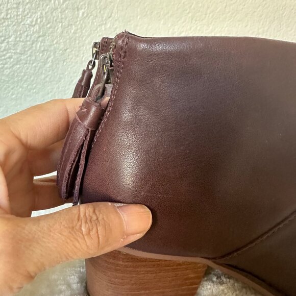 Toms Carpe Diem Ankle Boots Soft Leather Tassel Zip Back Closure Brown Sz 7 - Picture 11 of 15